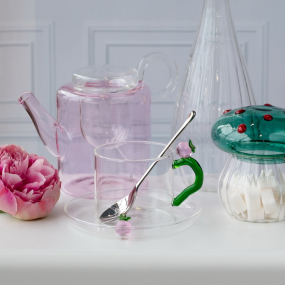 Чашка чайная с блюдцем "Клубника" Fruits & Flowers 300 мл