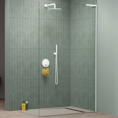 Душевое ограждение Radaway Modo 80х200, прозрачное стекло 8 мм, белый профиль