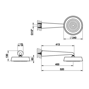 Лейка для душа Gessi Cono 45151.299, черный матовый