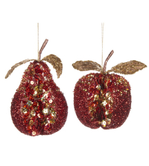 Новогодняя игрушка "Груша красная" 16 см