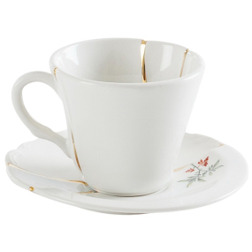 Чашка кофейная с блюдцем Kintsugi, декор 3