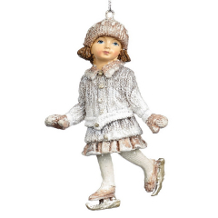 Новогодняя игрушка "Девочка на коньках" 10,5 см