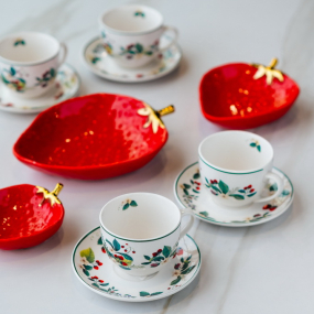 Набор чашек для эспрессо с блюдцами Atollo Sweet Berry 80 мл, 12 предметов