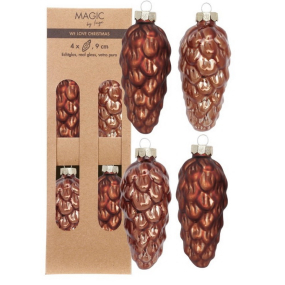 Набор игрушек для елки "Шишки" 9 см, 4 шт, цвет терракотовый