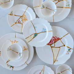 Тарелка столовая Kintsugi 27,5 см, декор 1