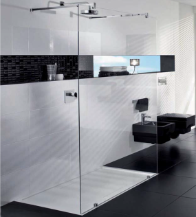 Душевое ограждение Villeroy & Boch Futurion 119х200, прозрачное стекло 8 мм, рама - хром