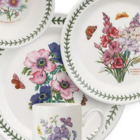 Набор посуды на 1 персону Botanic Garden, цветочный декор, 4 предмета