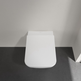 Унитаз подвесной Villeroy&Boch Venticello 56х37, CeramicPlus, 4611RSR1, c сиденьем
