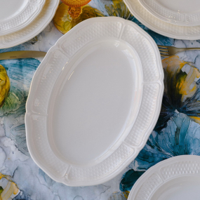 Блюдо овальное Pont aux choux blanc 41,5 см