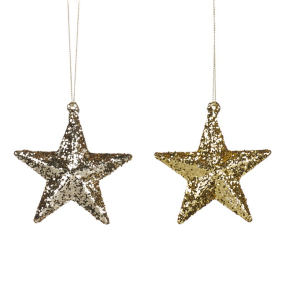 Новогодняя игрушка "Звезда пятиконечная" 8,5 см, в ассортименте