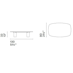 Стол журнальный Calligaris Sandy 130х80 CS5153-C, Matt Bronze