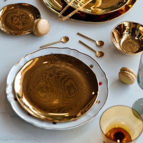 Тарелка салатная Oro E Argento 22 см, цвет золото