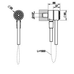 Комплект для душа Gessi HI-FI 63099.299, черный матовый
