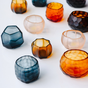 Подсвечник Guaxs Cubistic 9 см, морская волна