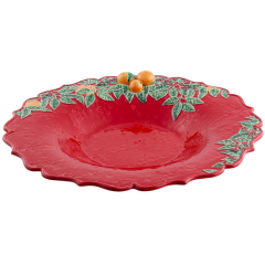 Блюдо сервировочное глубокое Coroa De Natal 41,7см, красное