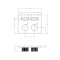 Внешняя часть Gessi HI-FI 63004.299 смесителя термостатического, черный матовый