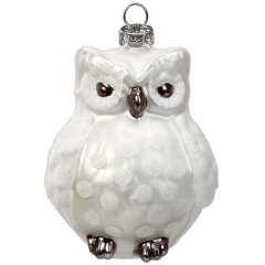 Елочная игрушка "Снежная сова" 8 см