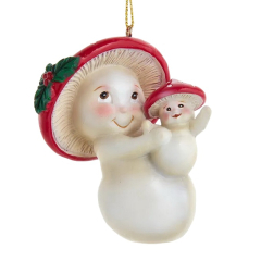 Елочная игрушка "Грибок-мама и малыш" 7,1 см