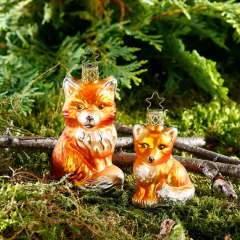 Новогодняя игрушка "Пушистая лиса" 9,5 см