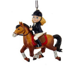 Игрушка на елку "Наездница на гнедом коне" 9 см
