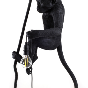 Лампа подвесная Seletti Monkey Lamp Outdoor 76 см, черная, с веревкой