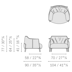 Кресло Poltrona Frau Archibald Gran Comfort, Greggio
