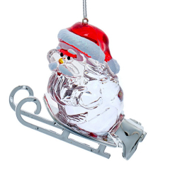 Елочная игрушка "Санта катается на санках" 11,4 см