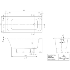 Ванна акриловая Villeroy & Boch Omnia Architectura 160х70 UBA167ARA2V-01