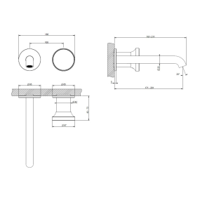 Внешняя часть Gessi Origini 66088.299 смесителя для раковины, черный матовый