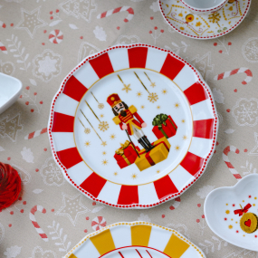 Тарелка салатная Christmas Love 22 см, красная