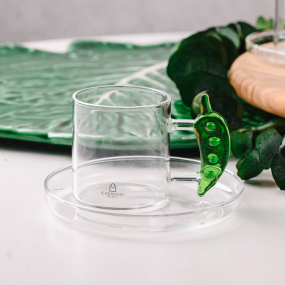 Чашка для эспрессо с блюдцем "Горошек" Vegetables 100 мл 