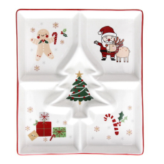 Менажница New Milk & Coffee Happy Santa 22х26 см, 5 секторов