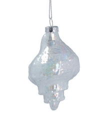 Елочная игрушка "Ракушка" 11 см, цвет перламутр