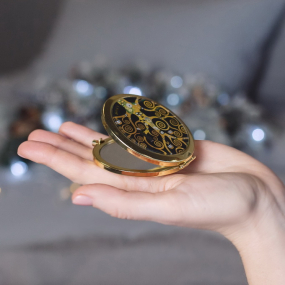 Зеркало карманное стеклянное в рамке "Дерево жизни" 7,5 см