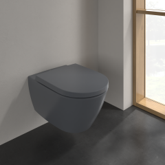 Унитаз подвесной Villeroy & Boch Subway 2.0 56х37 CeramicPlus, с сиденьем, графит