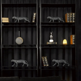 Статуэтка "Пантера оригами" 19х50х12 см, цвет черный матовый