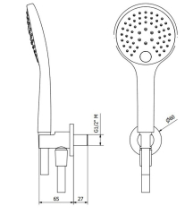 Комплект для душа iB Rubinetti Shower&Co SH025CC, с шлангом и держателем, хром