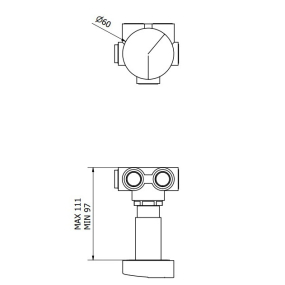 Внешняя часть iB Rubinetti Cake CA405SA дивертера на 3 потока, матовая нержавеющая сталь