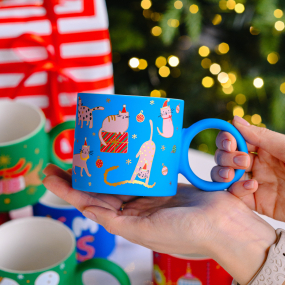 Кружка "Коты" 350 мл, голубая