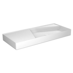 Раковина Antonio Lupi Simplo 108х47, из Flumood, с клапаном, белый матовый