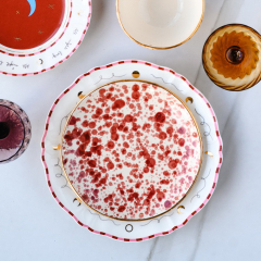 Тарелка салатная Pois 20 см, розовая