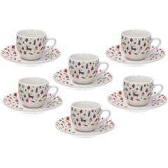 Набор чашек для эспрессо с блюдцами Christmas Candy 80 мл, 12 предметов