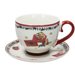 Чашка для завтрака с блюдцем "Открытка" 480 мл