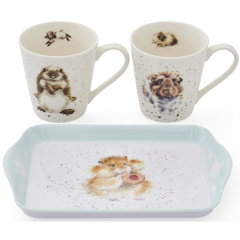 Набор кружек "Грызуны" 180 мл на подносе, 3 предмета