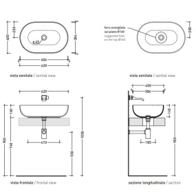 Раковина накладная Flaminia App 62х40 AP62AAV, Avana
