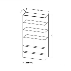 Шкаф подвесной Kolpa-San Vittoria V 1481/790 BE, 147х79, бежевый