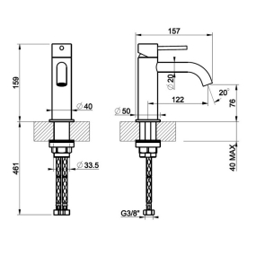 Смеситель для биде Gessi 316 54307.239, брашированная сталь