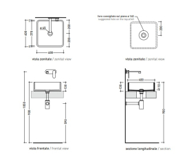 Раковина накладная Flaminia Miniwash 40х40 MWL40PET, Petrolio