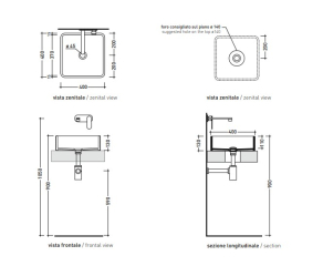Раковина накладная Flaminia Miniwash 40х40 MWL40, белая