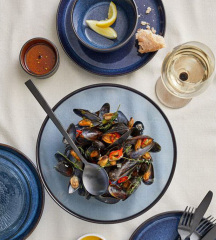 Тарелка столовая Bitz 27 см, цвет чёрный/синий